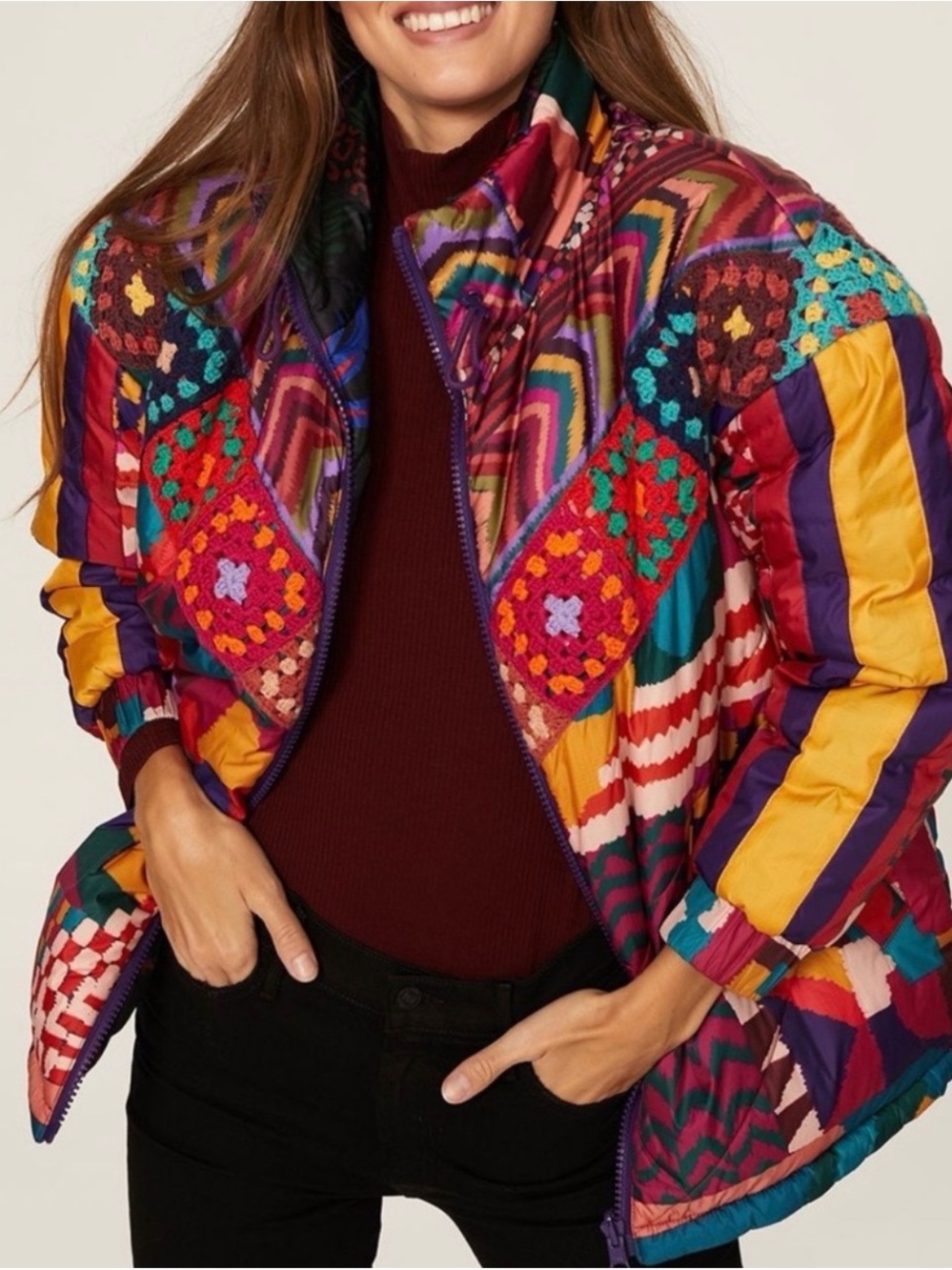 Farm Rio Patchwork Reversible Jacket